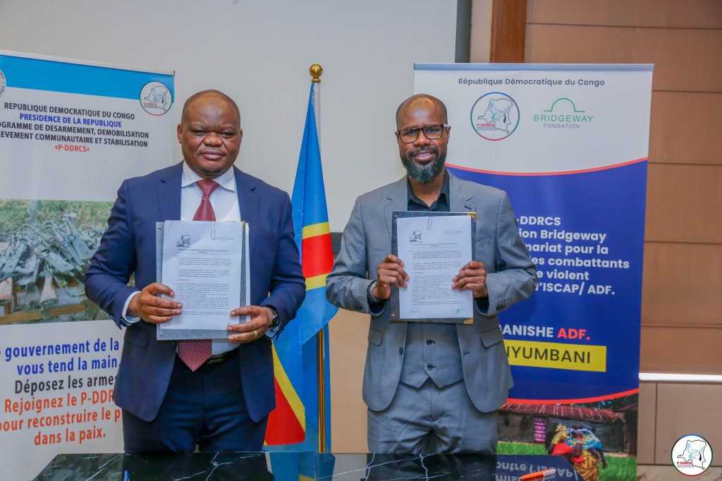 Discours du Prof. Jean de Dieu Désiré NTANGA NTITA, PhD. Coordonnateur National du P-DDRCS, à l’occasion de la cérémonie de signature du Protocole de collaboration entre le P-DDRCS et la Fondation Bridgeway. Kinshasa, 21 juillet 2025 – Hôtel KERTEL